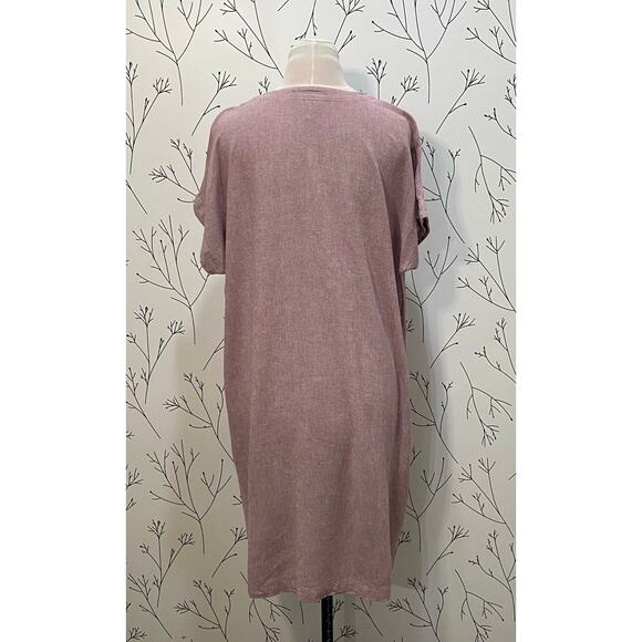 PURE JILL J.JILL Orchid Day at the Beach Linen Blend Dress SMALL Boxy Minimalist - Picture 5 of 7